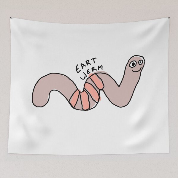 Item preview, “EART WERM” Horribly Drawn Earthworm designed and sold by laurenmoee.