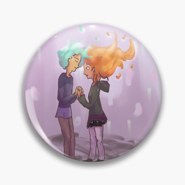 Item preview, Guy and girl with flaming hair holding hands designed and sold by strudeldoodle.