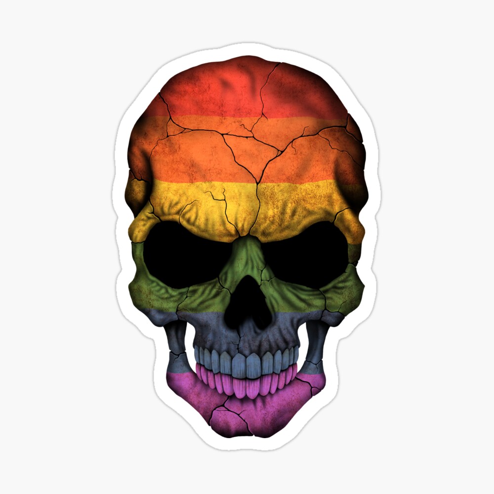 Gay Pride Rainbow Flag Skull Poster for Sale by jeff bartels