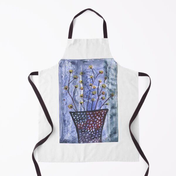Item preview, decorative flowers in a blue cup  designed and sold by sonaadalian.