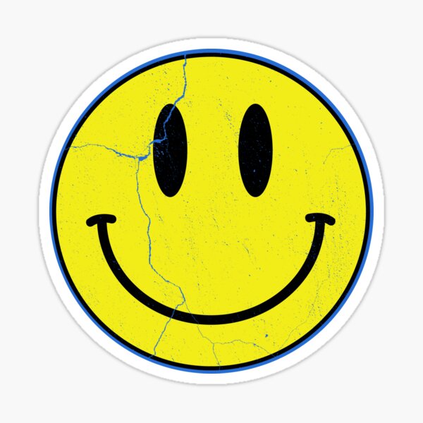Vintage Rave Smiley Face Sticker
