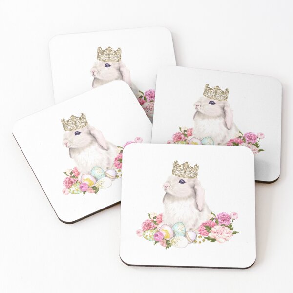 Item preview, Easter Bunny Illustration Easter Eggs Peonies Wreath Spring Animal Watercolor designed and sold by CreativeBu.