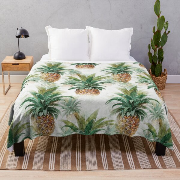 Item preview, Colourful tropical pineapple fruits and leafs seamless pattern designed and sold by Yogawoman.