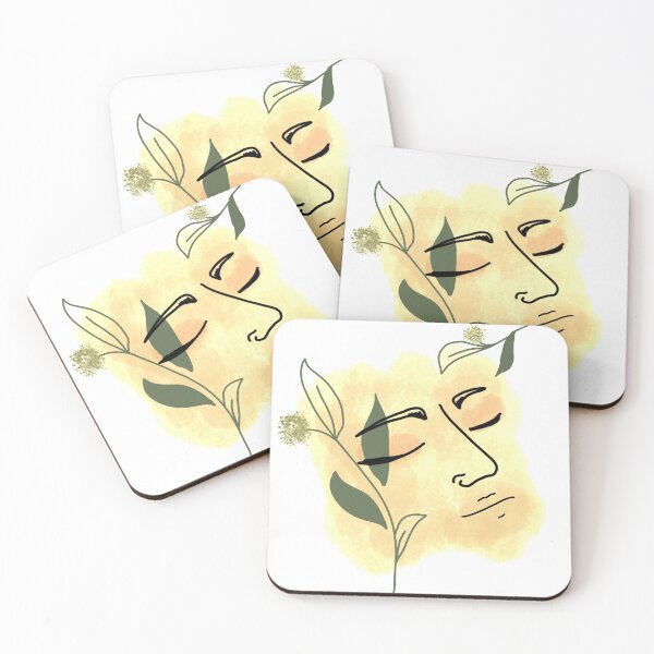 Item preview, Calm face with flowers watercolor designed and sold by synchro2070.