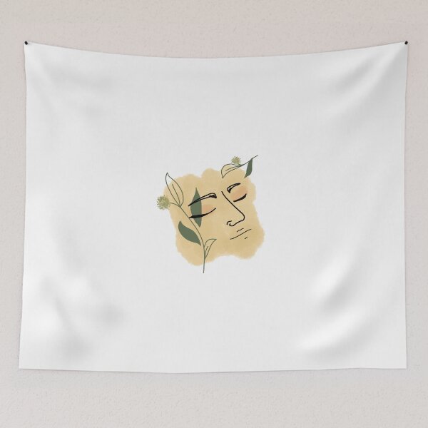 Item preview, Calm face with flowers watercolor designed and sold by synchro2070.