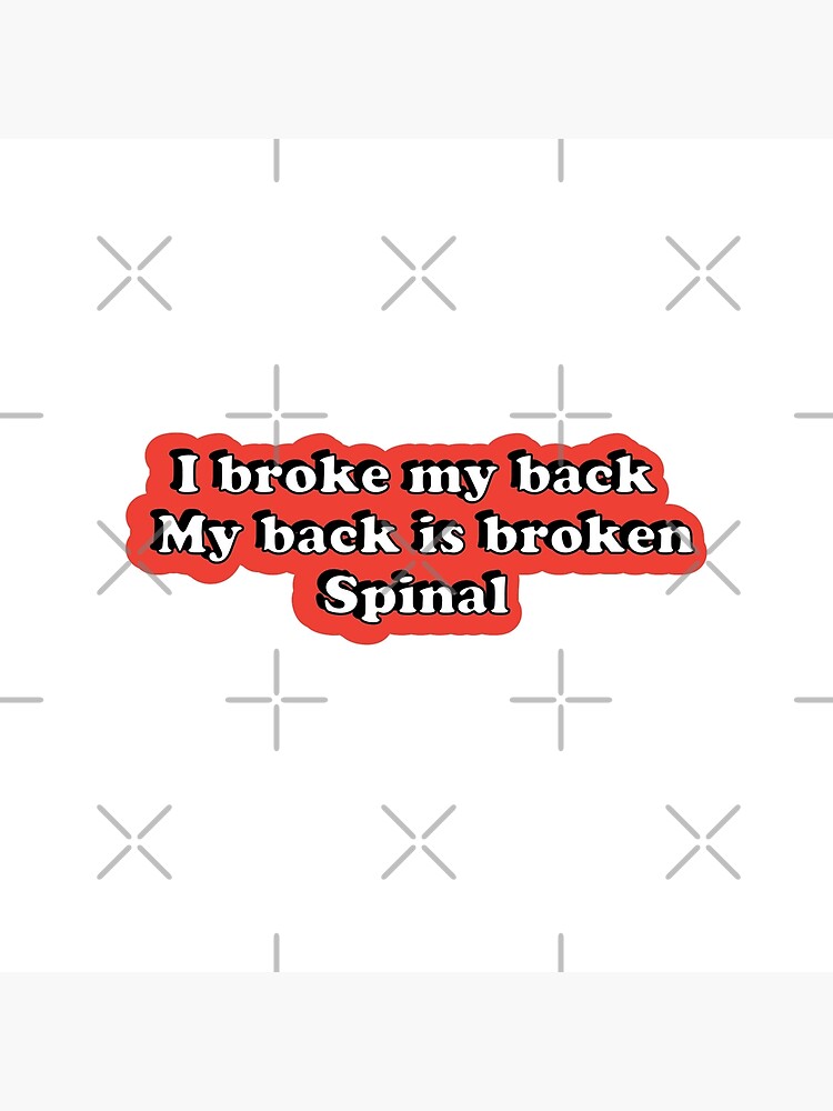 I broke my back