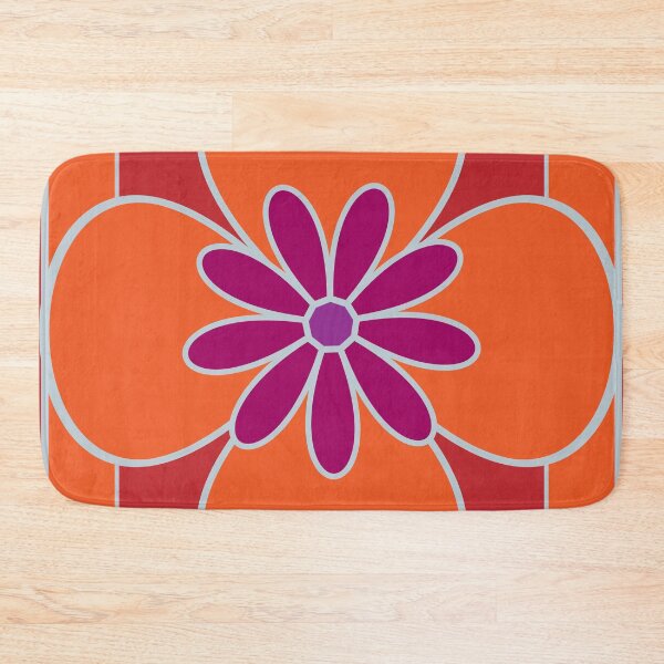 Item preview, Beautiful floral tile design, purple, orange, rusty orange designed and sold by Susan Marie Williams.