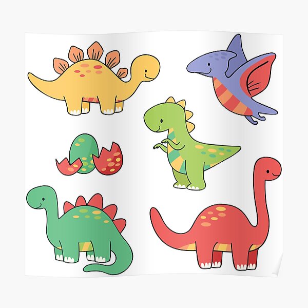 "Dinosaurier Hand gezeichnete Dinosaurier Pack" Poster von ScifiCulture
