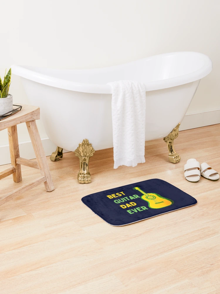 Thumbnail 2 of 6, Bath Mat, Best Guitar Dad Ever designed and sold by DesignsofNote.