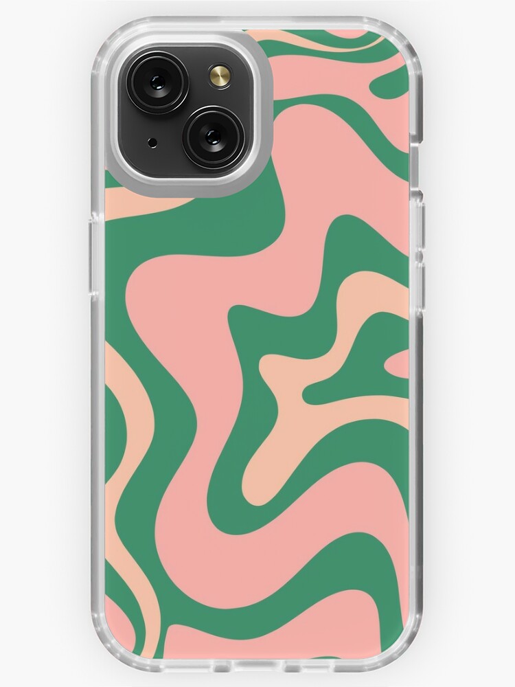 Liquid Swirl Retro Contemporary Abstract in Soft Blush Pink iPhone Case  for Sale by kierkegaard