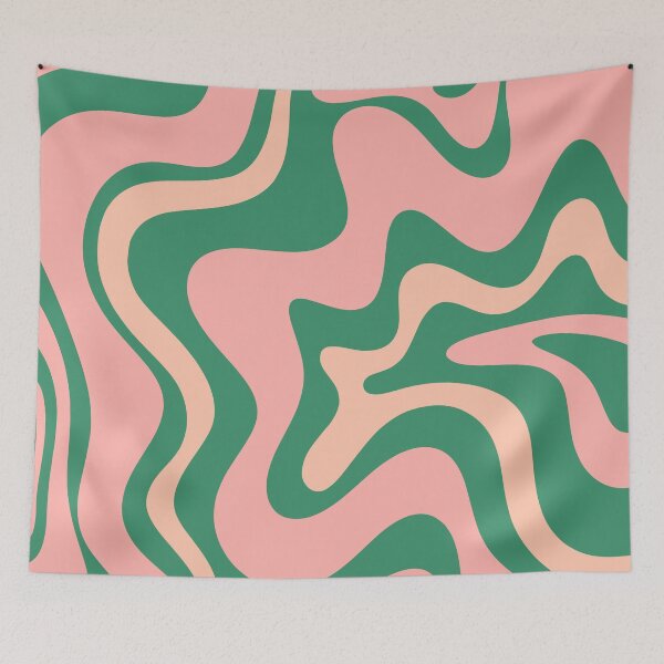 Item preview, Liquid Swirl Contemporary Abstract Pattern in Blush Pink and Green designed and sold by kierkegaard.