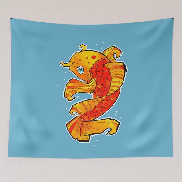 Item preview,  koi carp traditional tattoo style designed and sold by weilertsen.