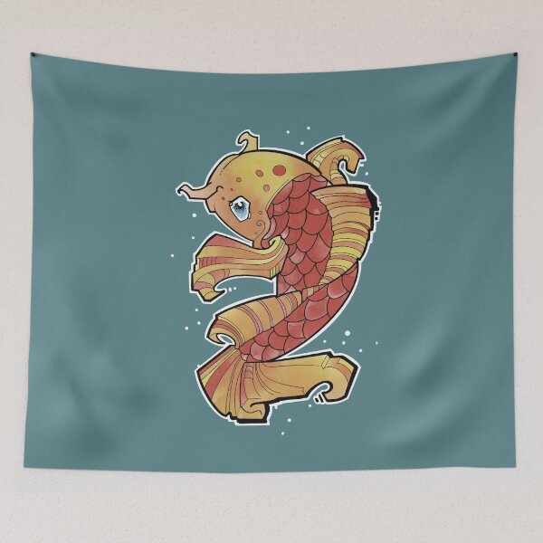 Item preview, vintage koi  traditional tattoo style designed and sold by weilertsen.