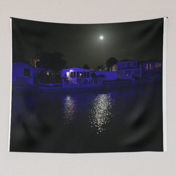 Item preview, Full Moon over Blue Houses designed and sold by Anako Design.