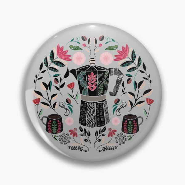 Item preview, Ilustración de arte popular de los amantes del café // Taza de café expreso dibujada a mano, tazas designed and sold by creativebakergb.