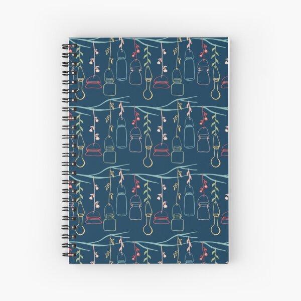 Whimsical Night of Repeat Pattern Spiral Notebook