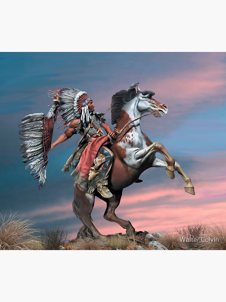 Native American Cherokee Pride Horse Warrior Native Indian 3D