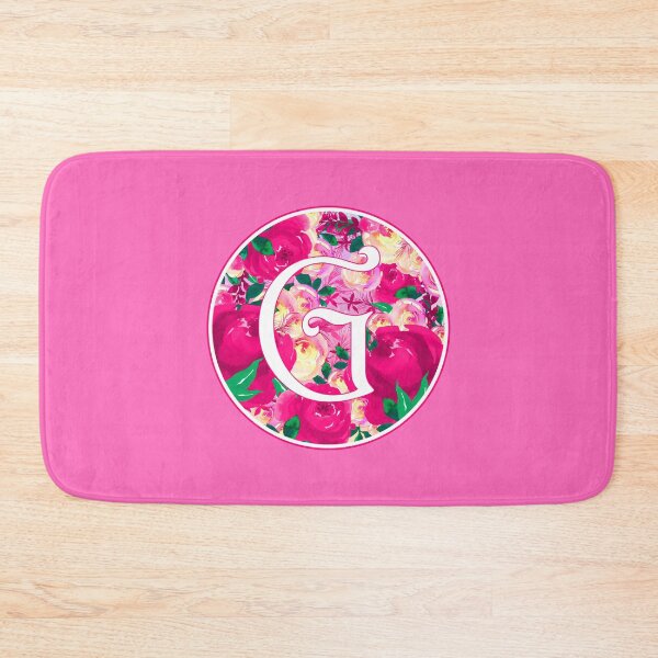 Item preview, The Letter 'G' Pink Flower Watercolor Circle Monogram designed and sold by Bumblefuzzies.