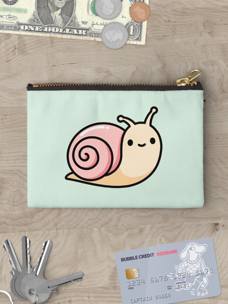 Thumbnail 3 of 4, Zipper Pouch, Snail designed and sold by littlemandyart.