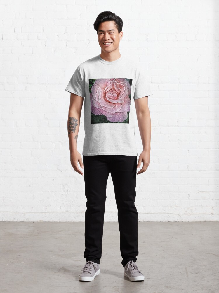 Alternate view of Pink Flower - Cracked Pink Rose Photography - Gift for Grandma Classic T-Shirt