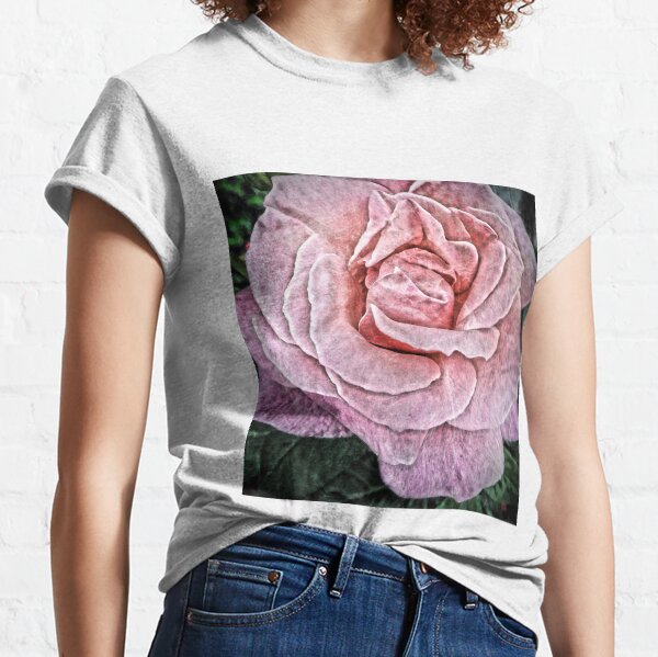 Pink Flower - Cracked Pink Rose Photography - Gift for Grandma Classic T-Shirt