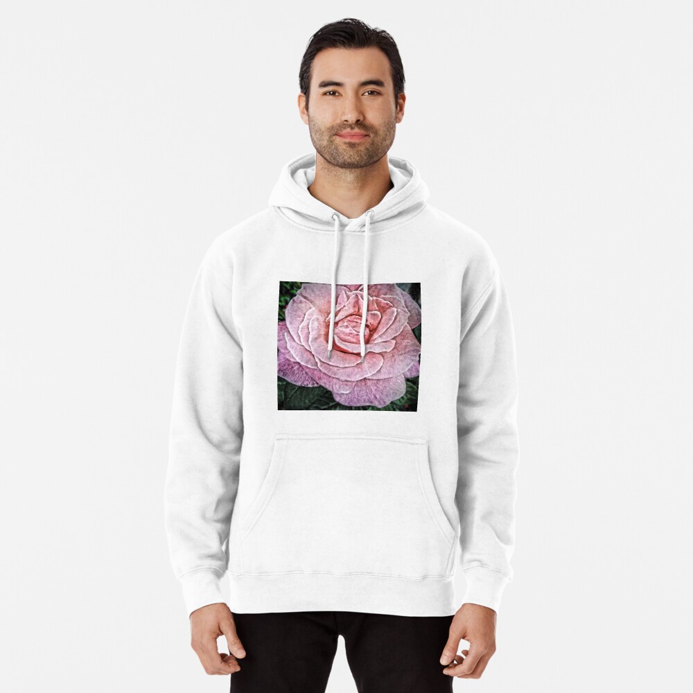Pink Flower - Cracked Pink Rose Photography - Gift for Grandma Pullover Hoodie