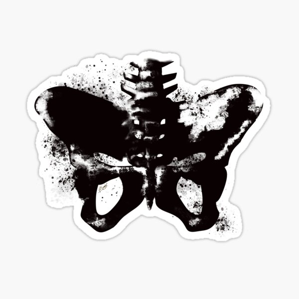 Pelvic Splash in Black and White Sticker
