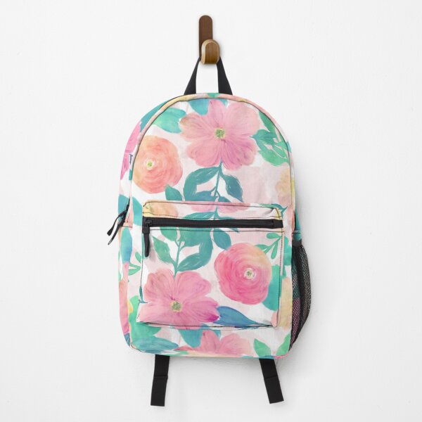 Item preview, Pink Teal Floral Hand Paint designed and sold by InovArtS.