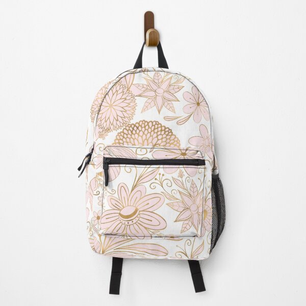 Item preview, Cute Girly Gold Floral Doodles Blush Pink Design designed and sold by InovArtS.