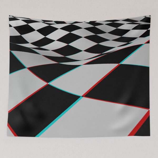 Item preview, 3D Stereoscopic Op Art Abstract Checkerboard Waves designed and sold by hyproinc.