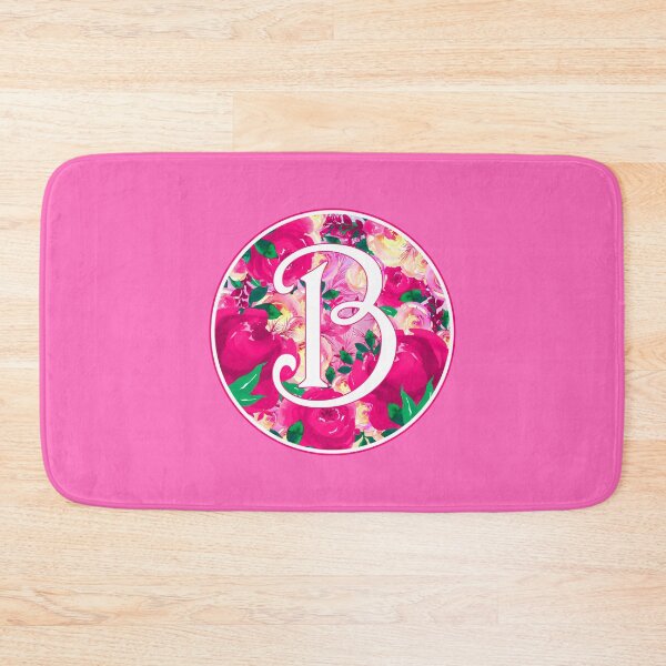 Item preview, The Letter 'B' Pink Flower Watercolor Circle Monogram designed and sold by Bumblefuzzies.