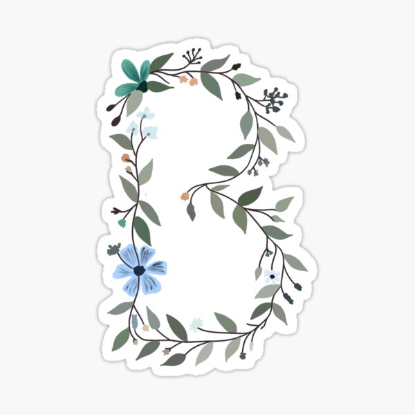 "Floral letter" Sticker for Sale by Baysdesigns Redbubble