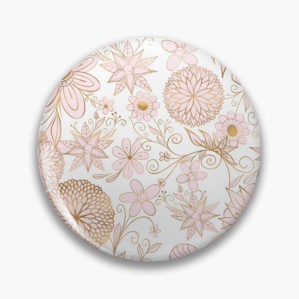 Item preview, Cute Girly Gold Floral Doodles Blush Pink Design designed and sold by InovArtS.