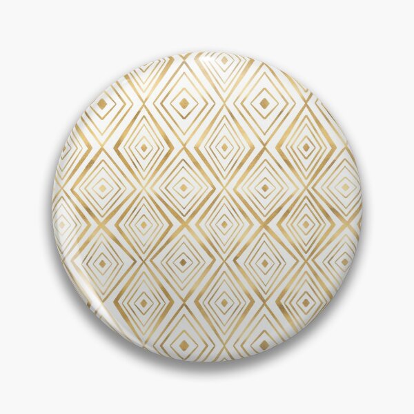 Item preview, Stylish Gold Diamond Shapes Doodles White Pattern designed and sold by InovArtS.