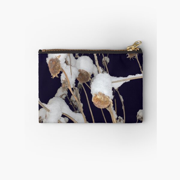 Item preview, Snowcapped dried sunflowers at night designed and sold by Michael Brewer.