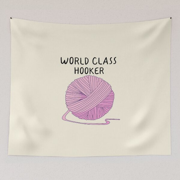 Item preview, "World Class Hooker" Crochet Pun designed and sold by ForTheFrogWar.