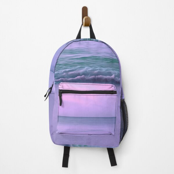 Item preview, Serene and simple photograph of a sunset at the beach, soft pinks and blues, soft and smooth clouds in the sky and water ripples along the sand. Pastel blue, purple and pink tones. designed and sold by Orianah.