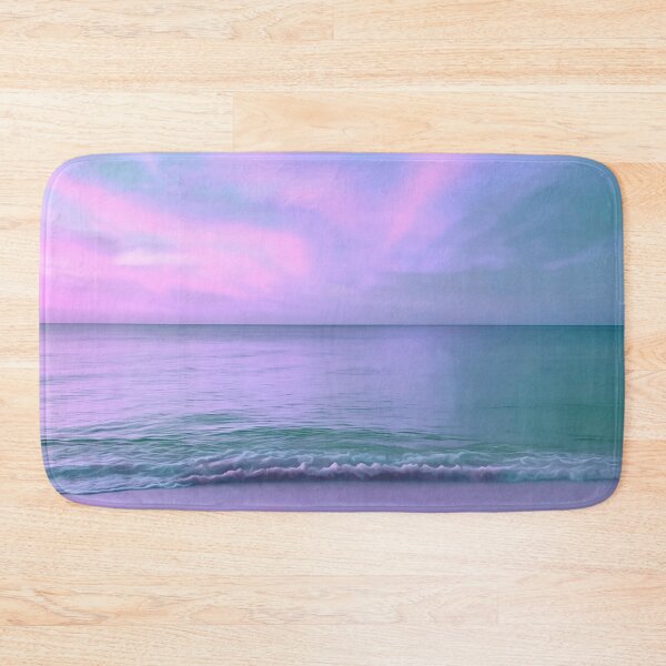 Item preview, Serene and simple photograph of a sunset at the beach, soft pinks and blues, soft and smooth clouds in the sky and water ripples along the sand. Pastel blue, purple and pink tones. designed and sold by Orianah.