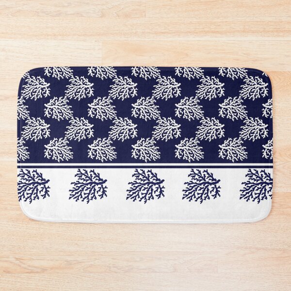 Item preview, Navy Blue and White Corals Pattern designed and sold by IoanaHraball.