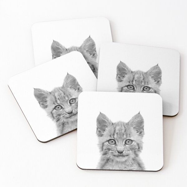 Item preview, Baby Bobcat Black & White Art Print by Zouzounio Art designed and sold by zouzounioart.