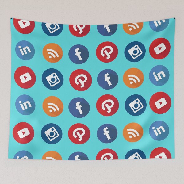 Item preview, Social Media Icons Pattern designed and sold by Anako Design.