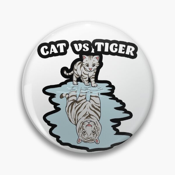 Item preview, Cat vs Tiger Reflection Sticker Cat Lover Tiger Lover Gift designed and sold by Richard529.