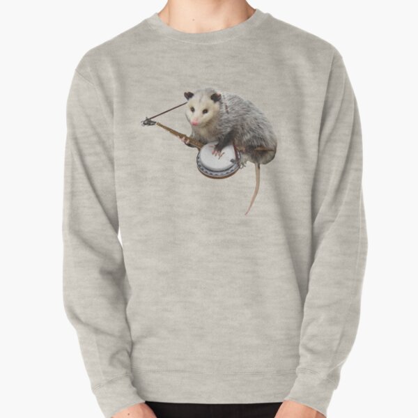 Opossum Playing Banjo Pullover Sweatshirt