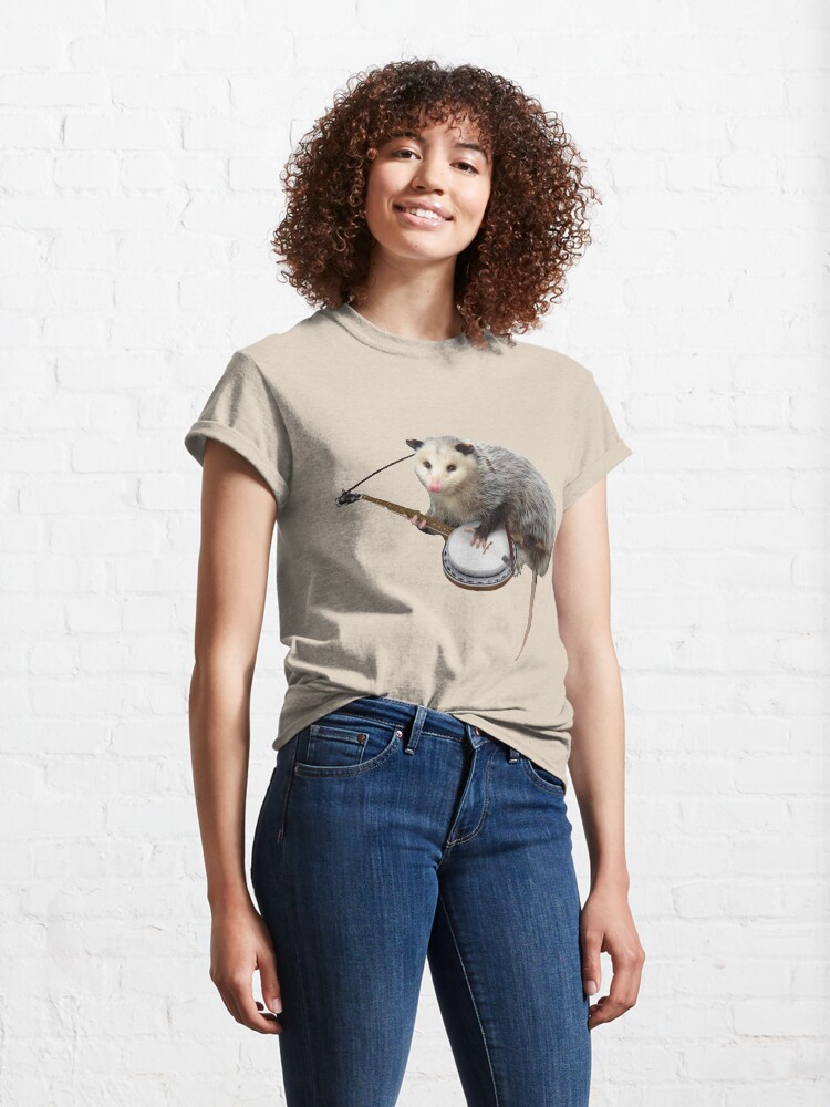 Alternate view of Opossum Playing Banjo Classic T-Shirt