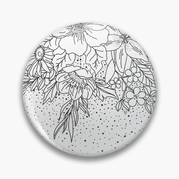 Item preview, Cute Black White floral doodles and confetti design designed and sold by InovArtS.