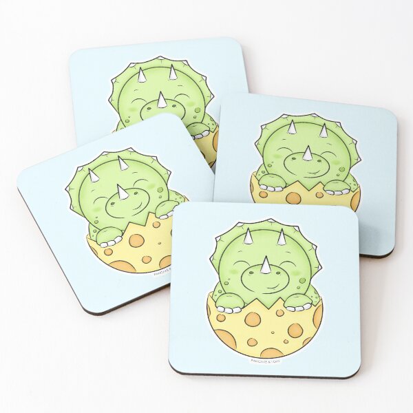 Item preview, Happy Green Triceratops Dinosaur in Egg designed and sold by PancakeAndLoaf.