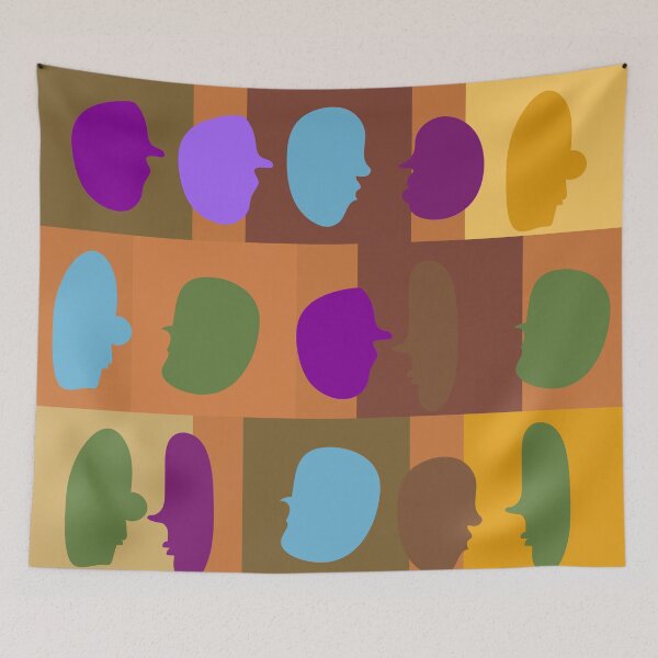 Item preview, Contrasting Faces Abstract Illustration, face pattern  designed and sold by Gabrielle Freitas.