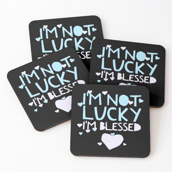 Item preview, Not Lucky Blessed Quote / Faith Blessings Religious Hearts design designed and sold by CreatedByHeidi.