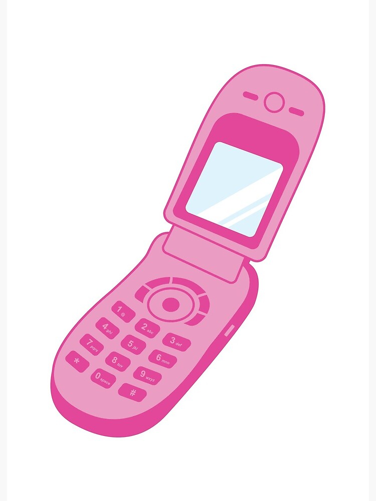 Flipping You Off Flip Phone Inspired Y2k Print, Pink Cell Phone Design,  2000s Print,  Canvas Print for Sale by Dazzline Designs
