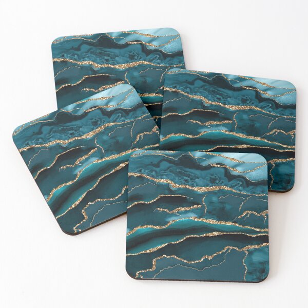 Item preview, Indigo & Gold Agate Print designed and sold by DirtyAngelFace Shop.